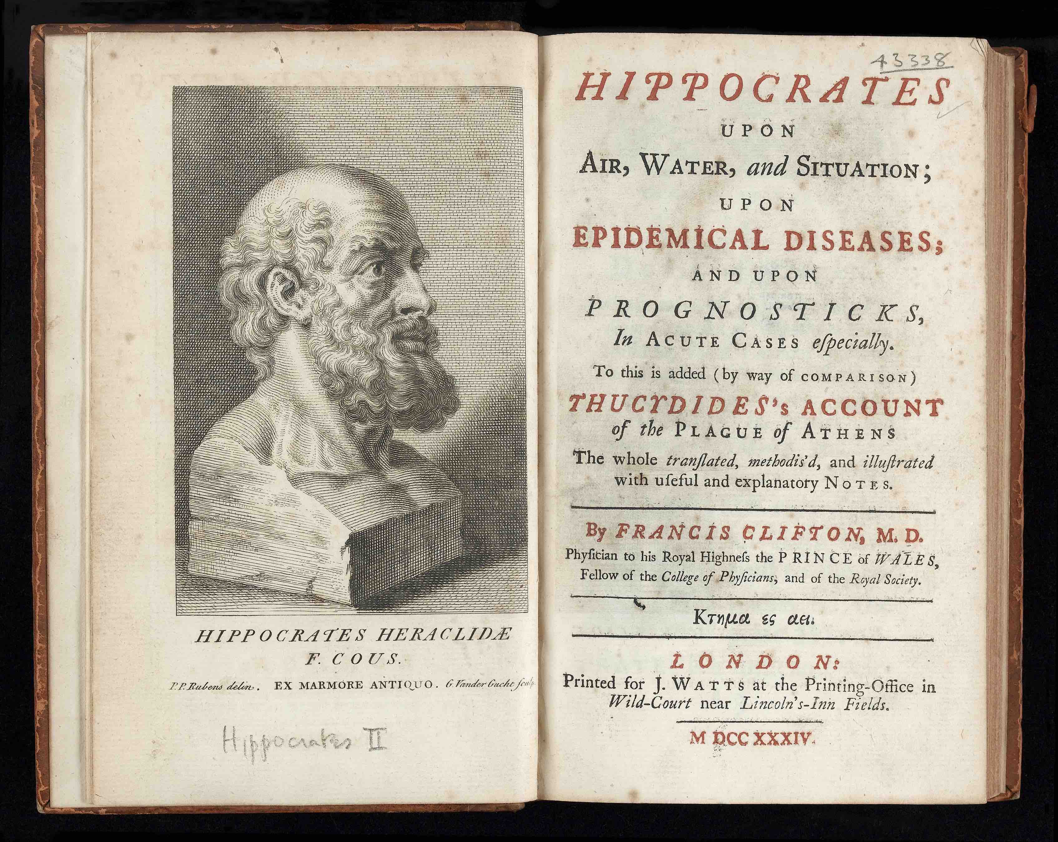 Hippocrates_bust_and_title_page_Wellcome, journal of wild culture ©2020