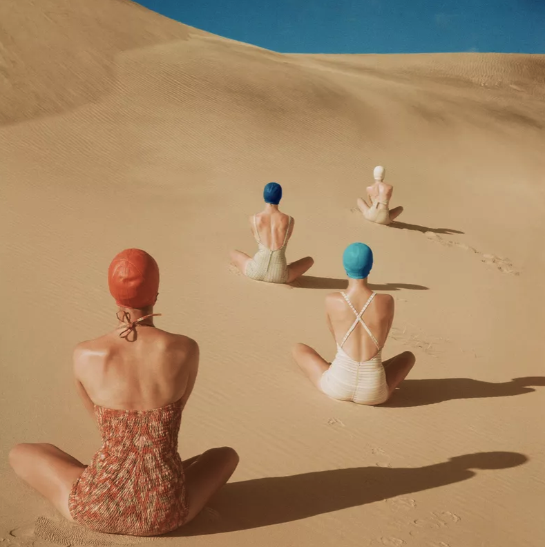 'Models Sitting on Sand Dunes' Clifford Coffin, journal of wild culture ©2021