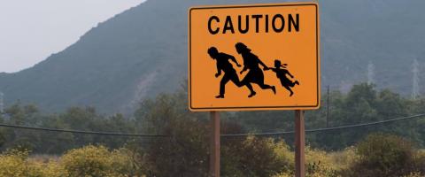 Immigrants 'caution sign', journal of wild culture, ©2018