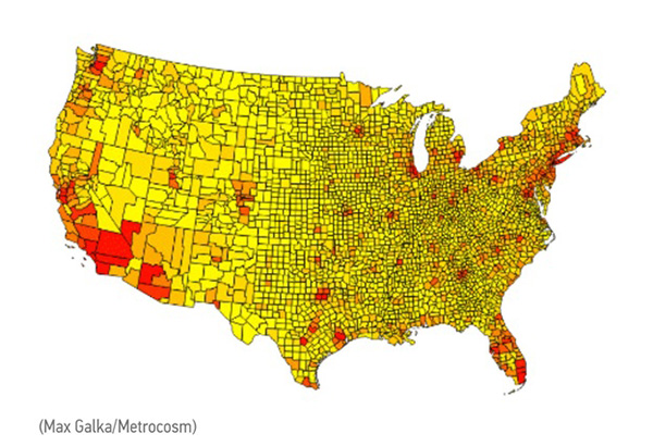 US Land Value Map, journal of wild culture, ©2020