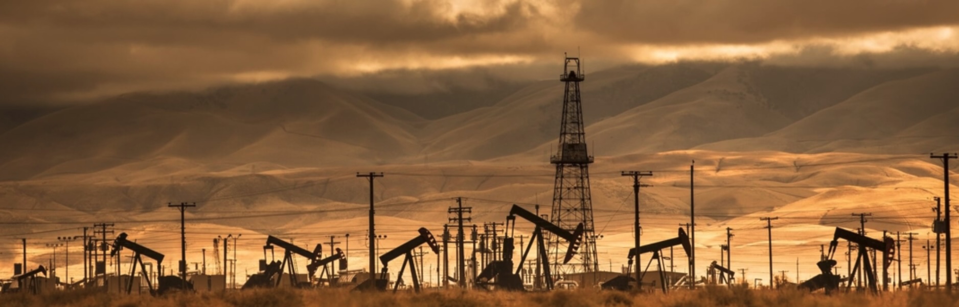 oil fields at dusk