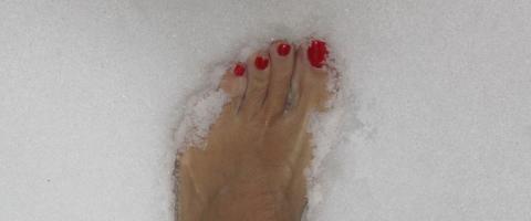 Painted Toenails in snow